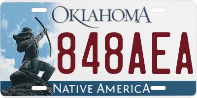 OK license plate 848AEA