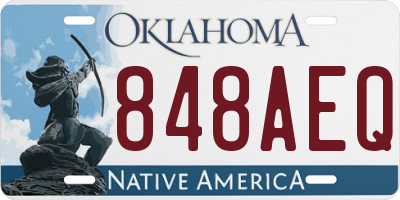 OK license plate 848AEQ
