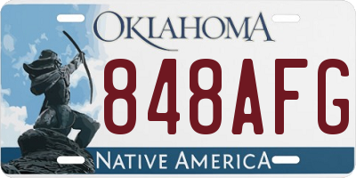 OK license plate 848AFG
