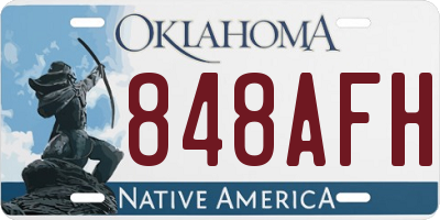 OK license plate 848AFH