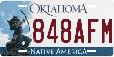 OK license plate 848AFM