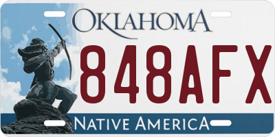 OK license plate 848AFX