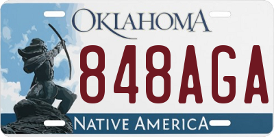 OK license plate 848AGA