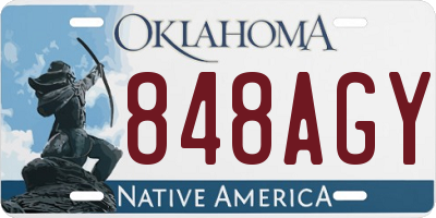 OK license plate 848AGY