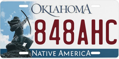 OK license plate 848AHC