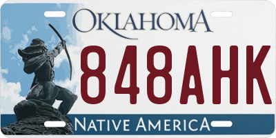 OK license plate 848AHK
