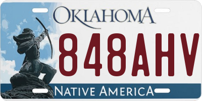 OK license plate 848AHV