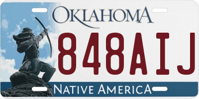 OK license plate 848AIJ