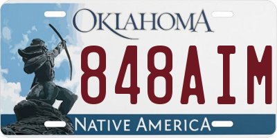 OK license plate 848AIM