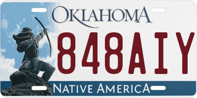 OK license plate 848AIY