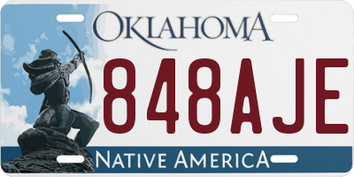 OK license plate 848AJE