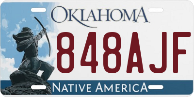 OK license plate 848AJF