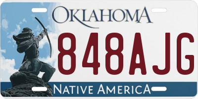 OK license plate 848AJG