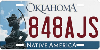 OK license plate 848AJS