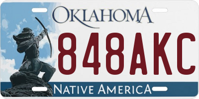 OK license plate 848AKC
