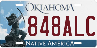 OK license plate 848ALC
