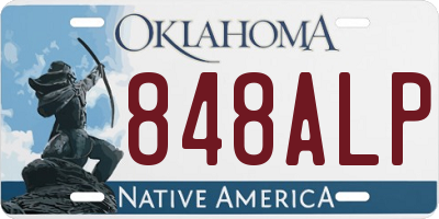 OK license plate 848ALP