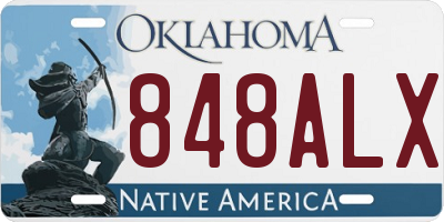 OK license plate 848ALX