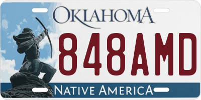OK license plate 848AMD