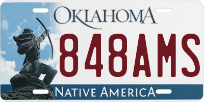 OK license plate 848AMS