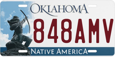 OK license plate 848AMV