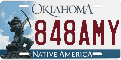 OK license plate 848AMY
