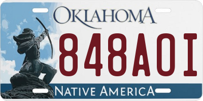 OK license plate 848AOI