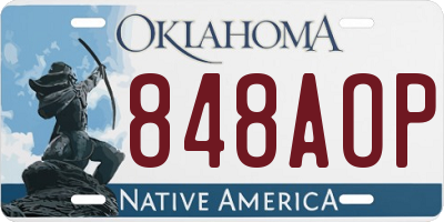 OK license plate 848AOP