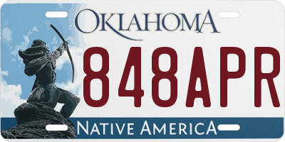 OK license plate 848APR