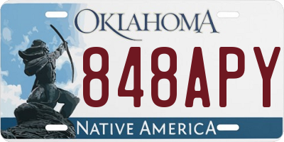 OK license plate 848APY