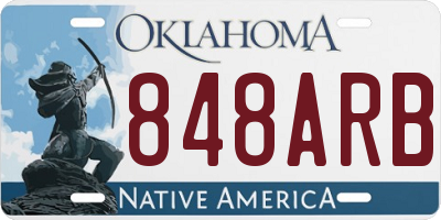 OK license plate 848ARB