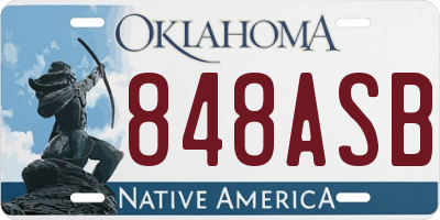 OK license plate 848ASB