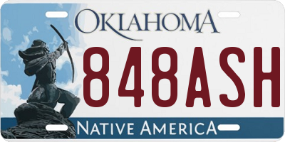 OK license plate 848ASH