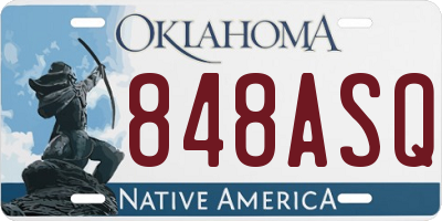 OK license plate 848ASQ