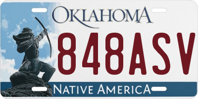 OK license plate 848ASV