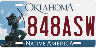 OK license plate 848ASW