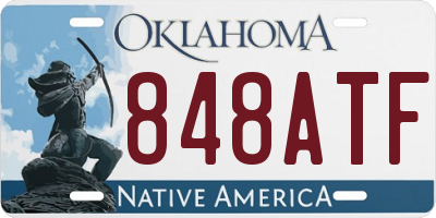OK license plate 848ATF