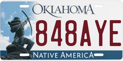 OK license plate 848AYE