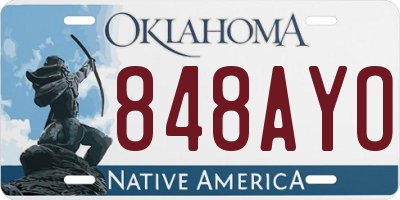 OK license plate 848AYO