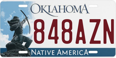 OK license plate 848AZN