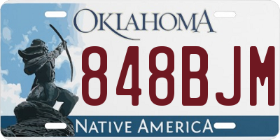 OK license plate 848BJM