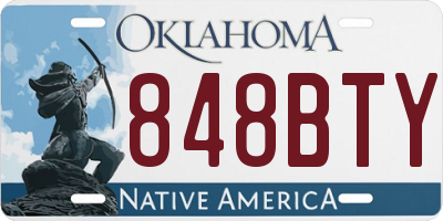 OK license plate 848BTY