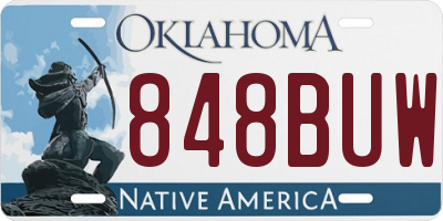 OK license plate 848BUW