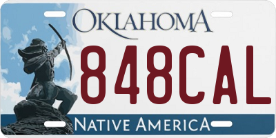 OK license plate 848CAL