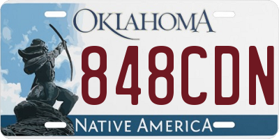 OK license plate 848CDN