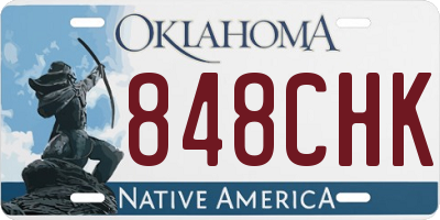 OK license plate 848CHK