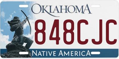 OK license plate 848CJC
