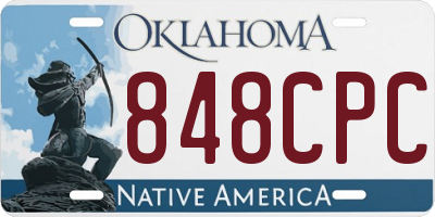 OK license plate 848CPC