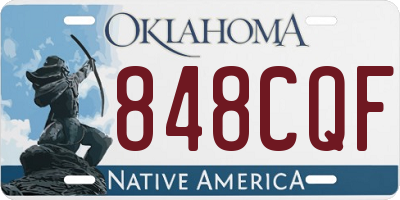 OK license plate 848CQF