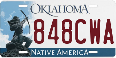 OK license plate 848CWA